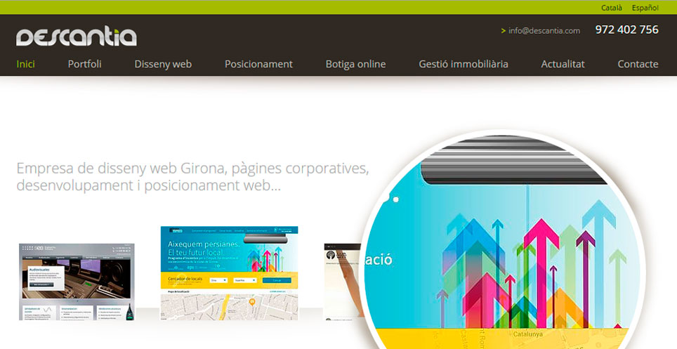 Nueva web de Descantia, empresa de diseño web en Girona