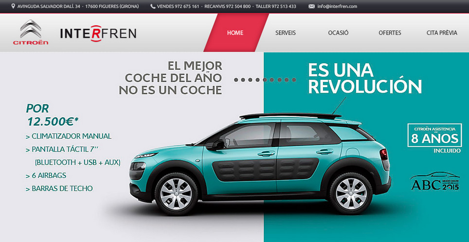 Nuevo proyecto web en Figueres para Interfren - Citröen