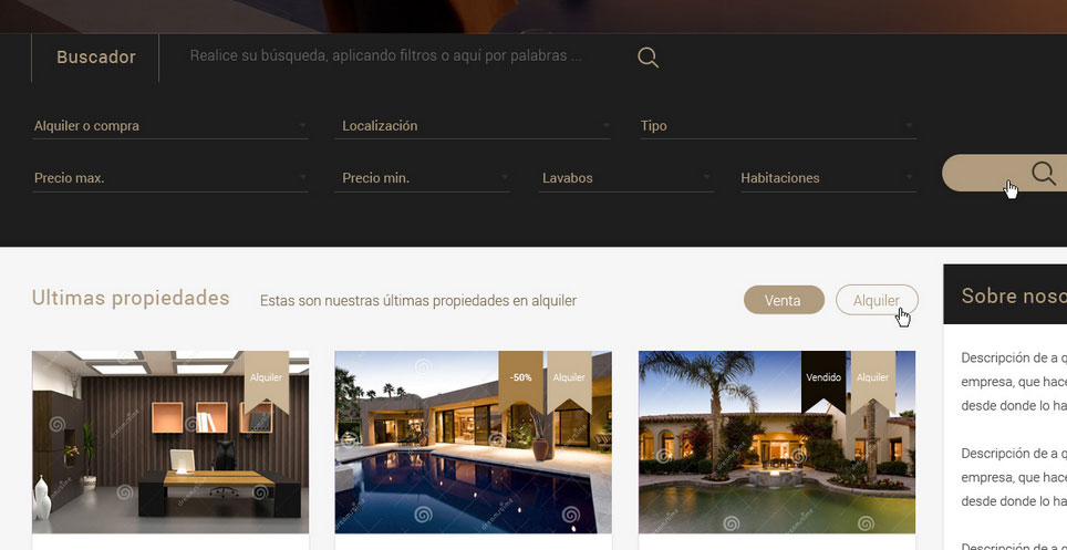 diseño de página web para inmobiliaria Lloret de Mar