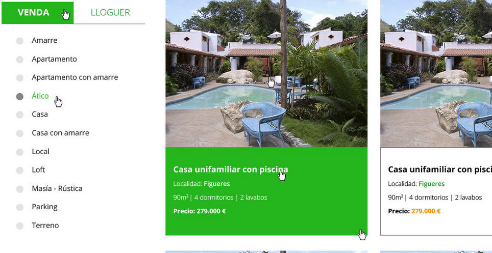 diseño página web agencia inmobiliaria Figueres