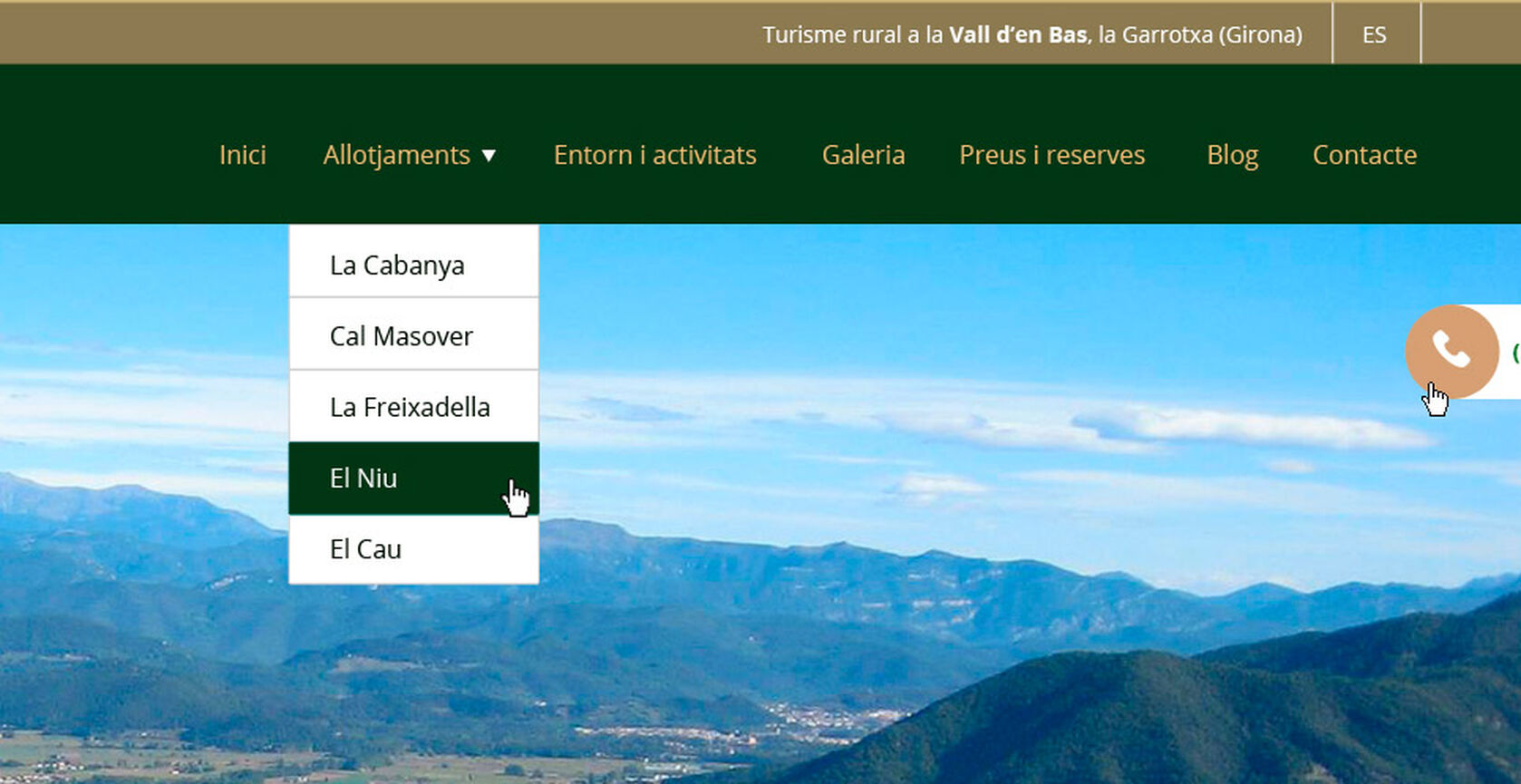 Nueva página web del alojamiento rural Finca la Coromina de la Garrotxa