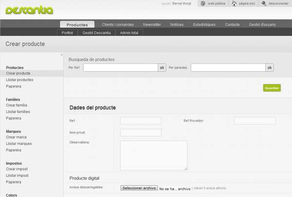 Nuevo gestor de contenidos web Descantia.