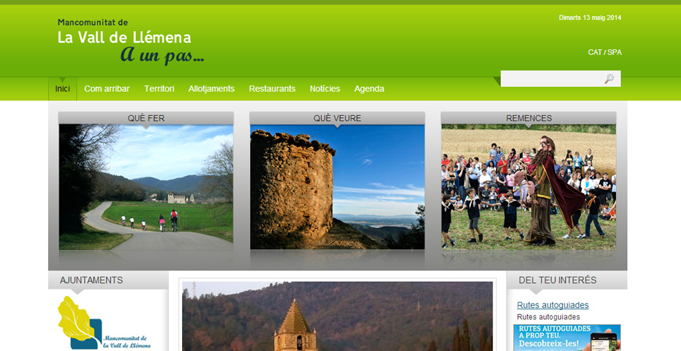 Descantia realitza la pàgina web de la Mancomunitat de la Vall del Llémena