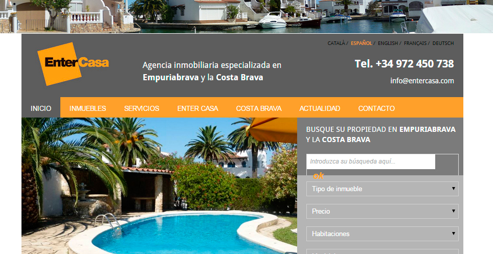 Nova pàgina web per a la immobiliària EnterCasa d'Empuriabrava
