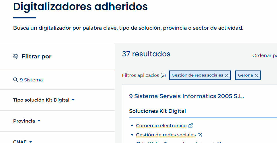 diseño y programación web y agente digitalizador en la provincia de Girona