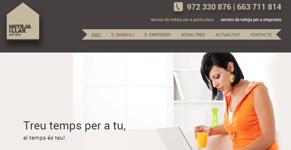 Proyecto para NetejaiLlar: diseño web en Blanes (Girona)
