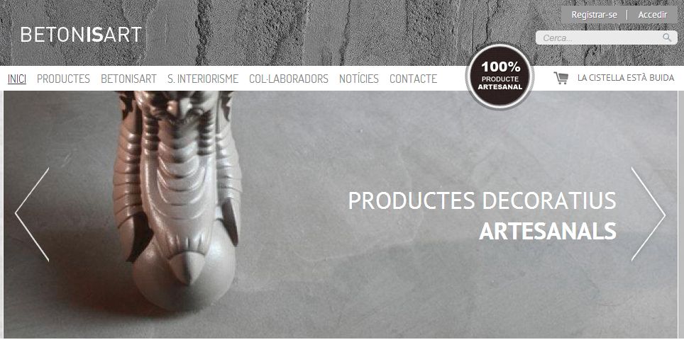Disseny web palafrugell per a l'empresa Betonisart